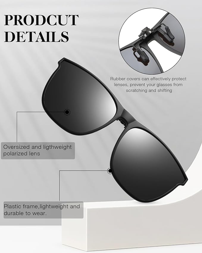 SunAura Polarized Clip-On Sunglasses