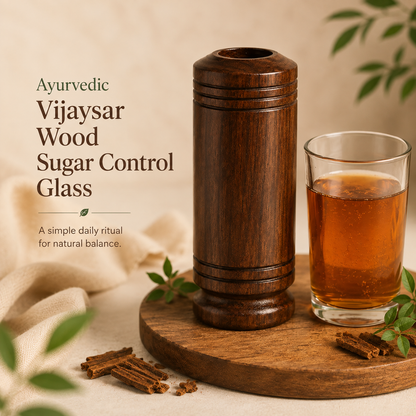 🌿 Vijaysar Wooden Sugar Control Glass ✨