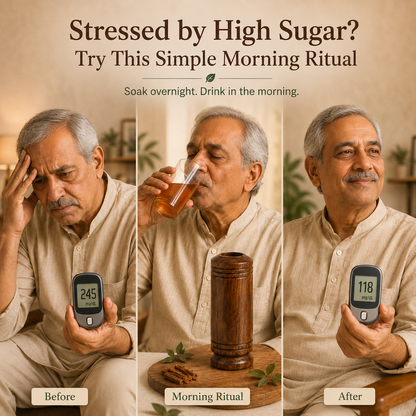 🌿 Vijaysar Wooden Sugar Control Glass ✨