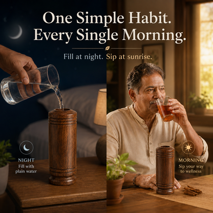 🌿 Vijaysar Wooden Sugar Control Glass ✨