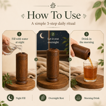 🌿 Vijaysar Wooden Sugar Control Glass ✨