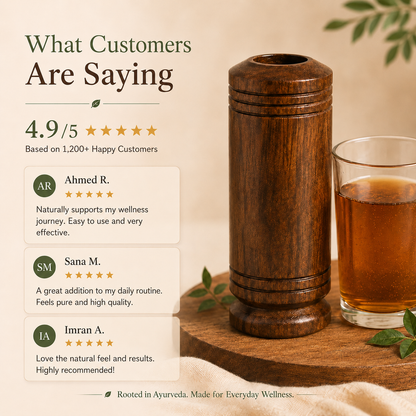 🌿 Vijaysar Wooden Sugar Control Glass ✨