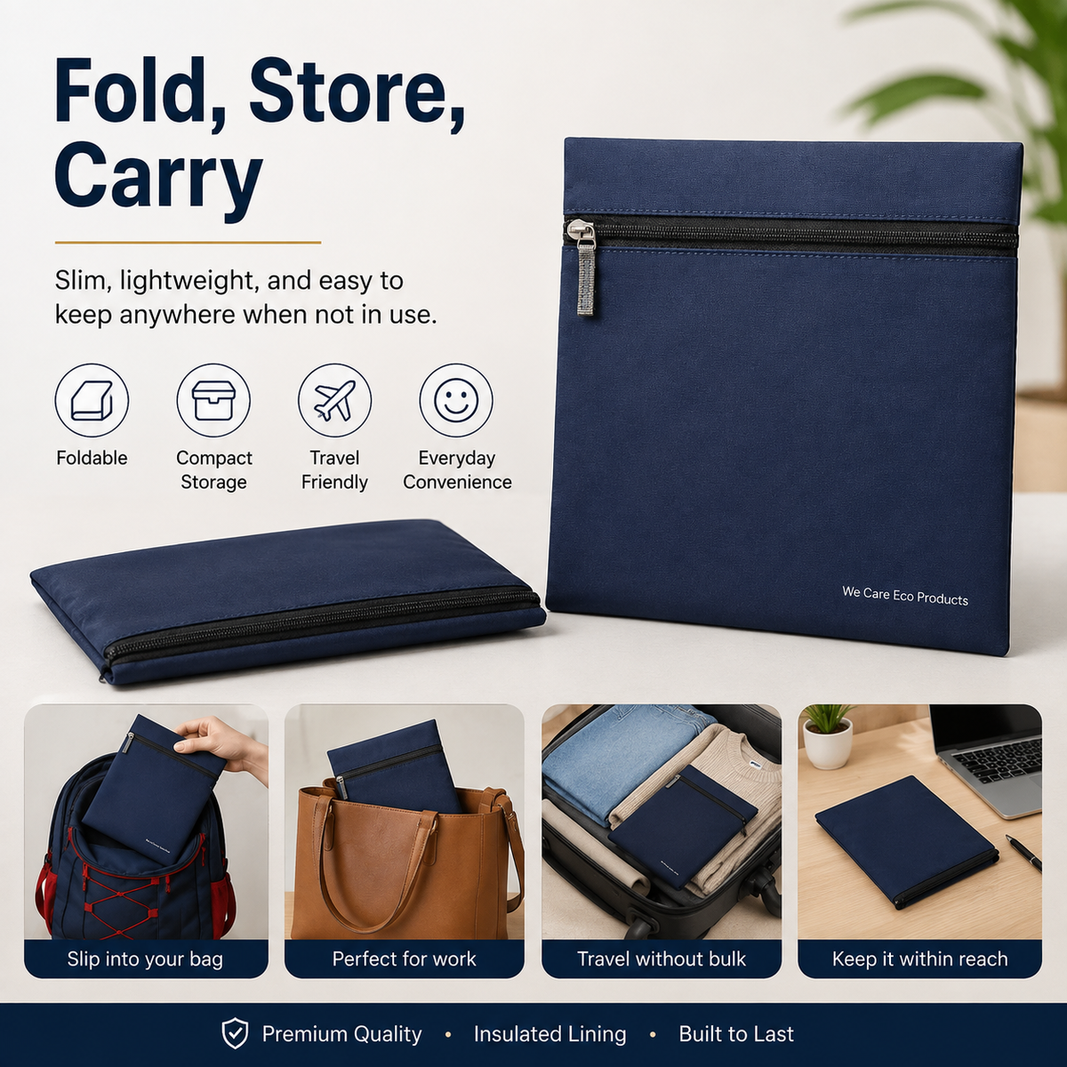 Portable Insulated Lunch Pouch for Tiffin Box
