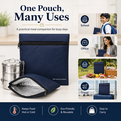 Portable Insulated Lunch Pouch for Tiffin Box