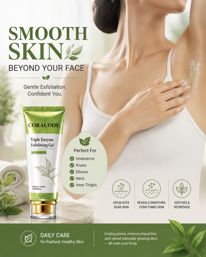 Coracode Triple Enzyme Exfoliating Gel with Green Tea