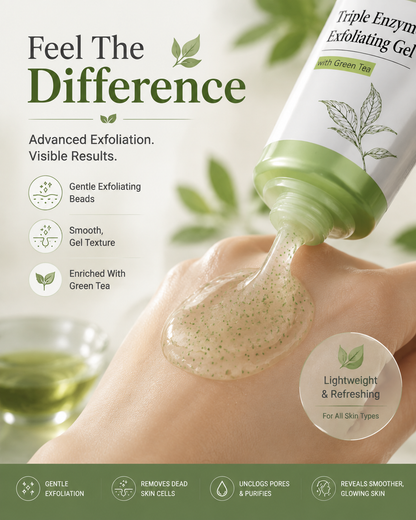 Coracode Triple Enzyme Exfoliating Gel with Green Tea