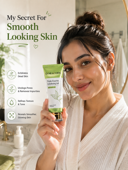 Coracode Triple Enzyme Exfoliating Gel with Green Tea