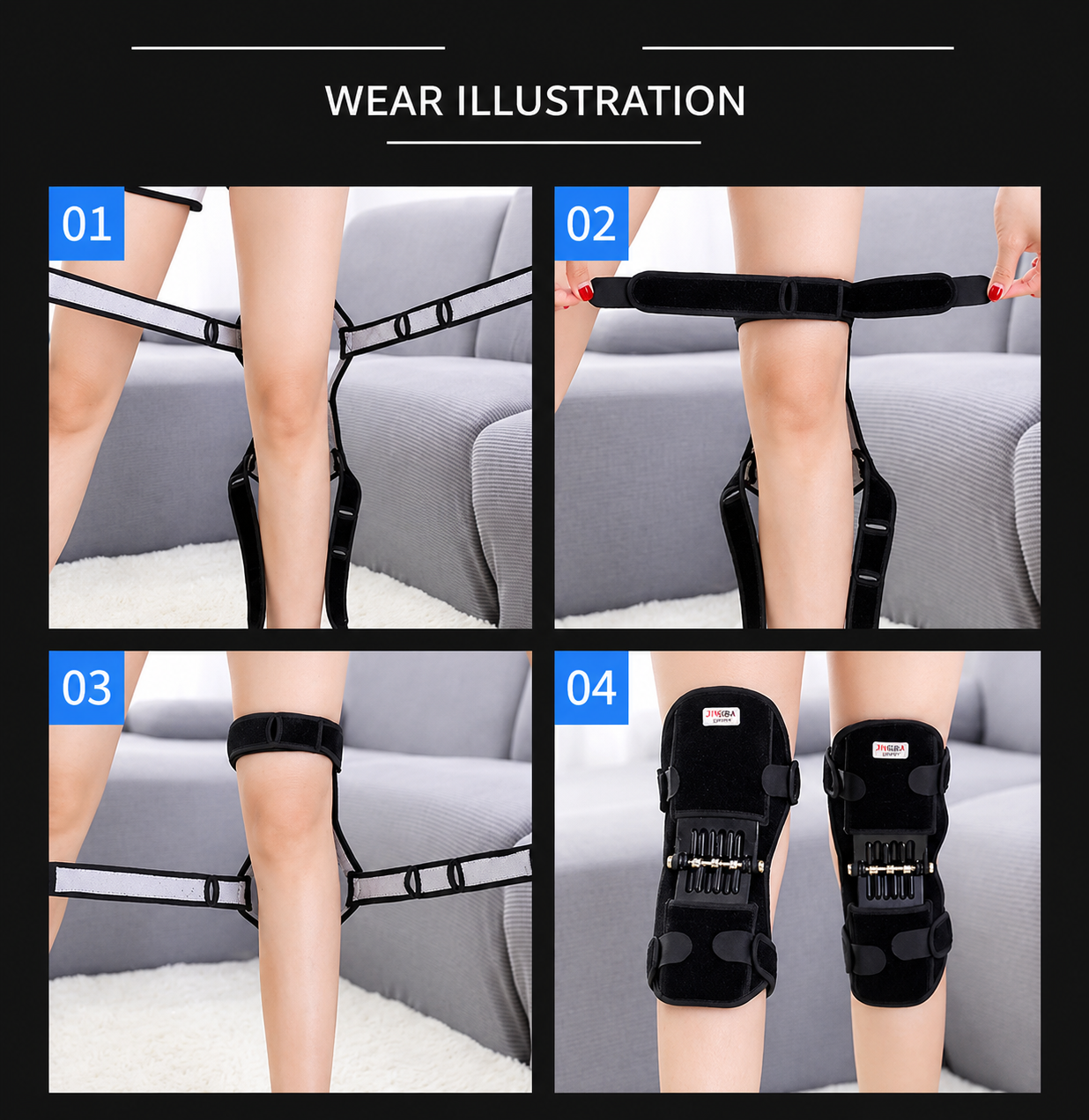 Joint Support Powerful Rebound Sports Knee Pads