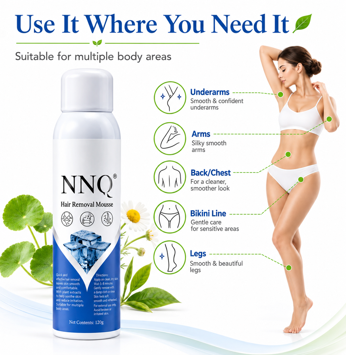 NNQ hair Removal Spray for Men & Women
