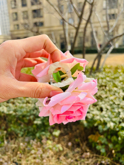 Pink Rose Hair Claw