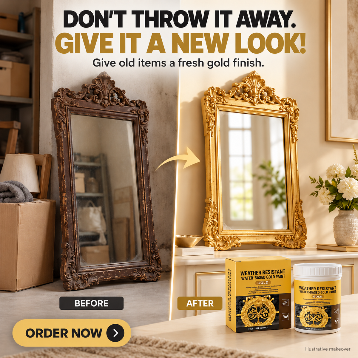 Weather-Resistant Water-Based Gold Paint