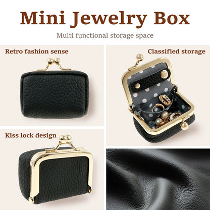Portable Vintage Inspired Genuine Leather Jewelry Case